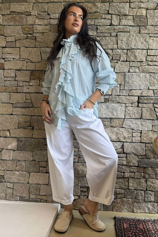 Nantucket Ruffle Blouse Soft Sage